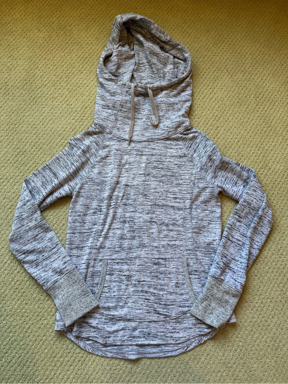 Athleta Gray Marled Pullover Hoodie